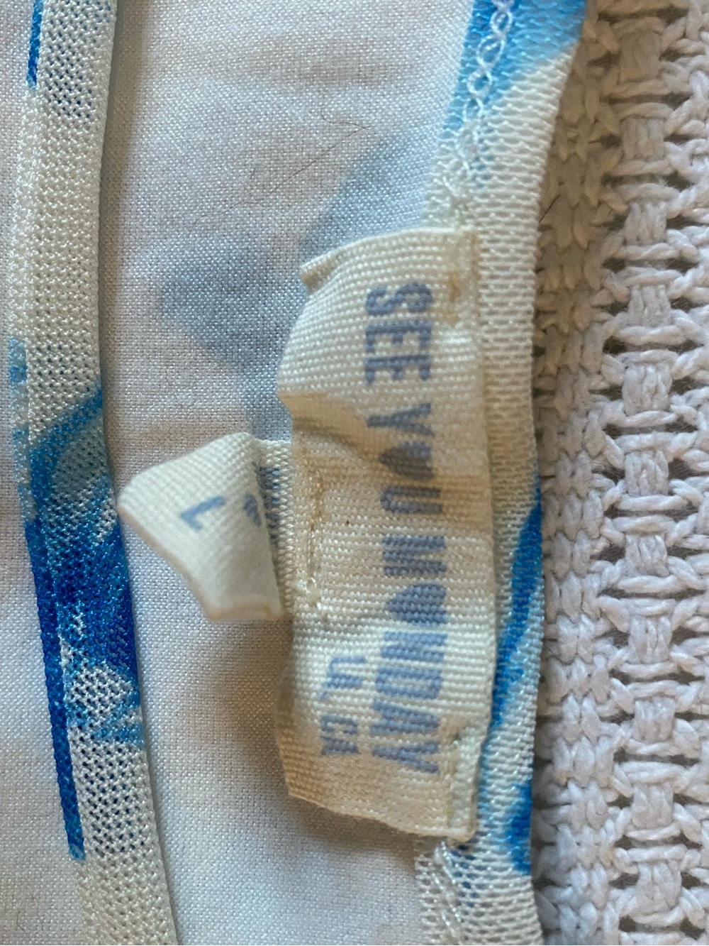 Blue Shell Print Slip Dress - Picture 3 of 3
